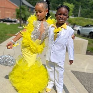 Yellow kid prom dress size 6